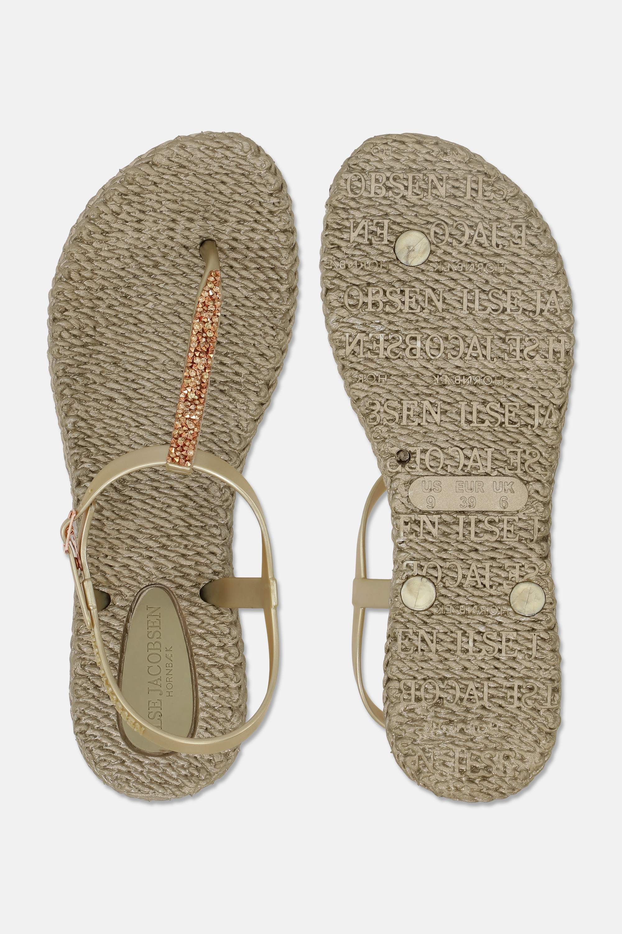 Flip Flops with Rhinestones - Platin